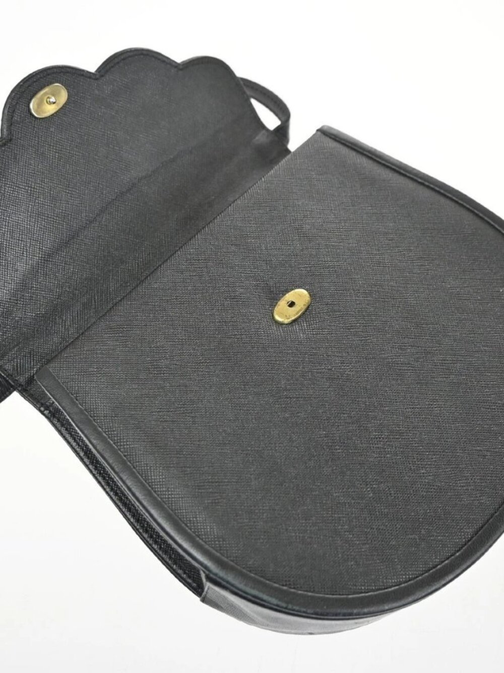 YVES SAINT LAURENT Logo Mini Crossbody Shoulder Bag Leather Black GHW 32YH926 - Picture 8 of 14